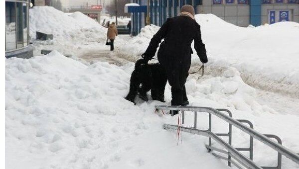 Крыши ТЦ в Петербурге чистят от снега  