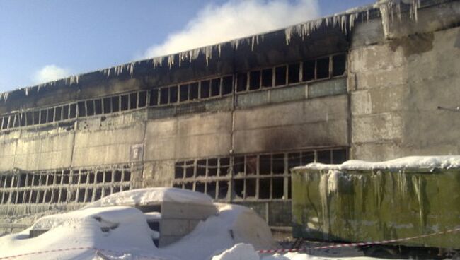 Сгоревший склад в Перми
