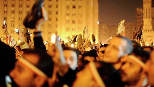 На площади Тахрир после выступления Хосни Мубарака
