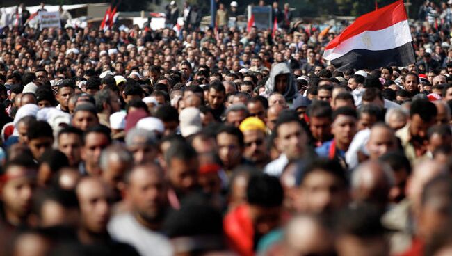 Ситуация в Каире на площади Тахрир 11 февраля 2011 г.