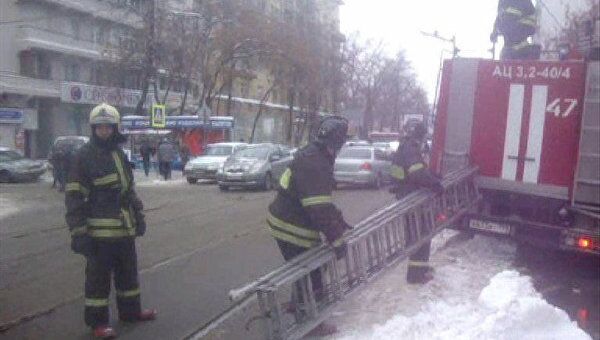 Пожар административного здания в центре Москвы