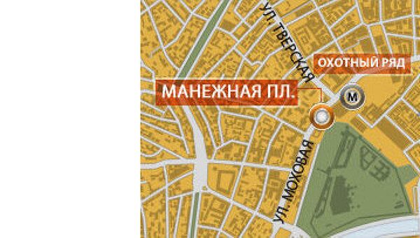 Москва. Манежная площ. Карта