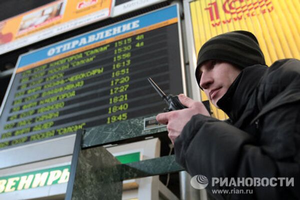 Усиление мер безопасности на Московском вокзале в Санкт-Петербурге 
