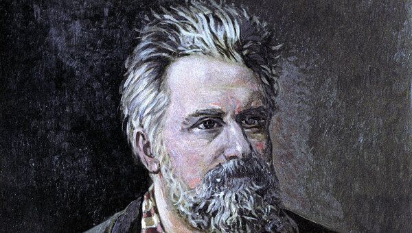 Николай Семёнович Лесков (1831-1895). Портрет работы художника И.А.Банистера. Масло, 1890 г.