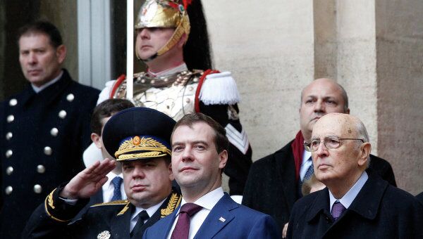 Президент РФ Д.Медведев прибыл с официальным визитом в Италию