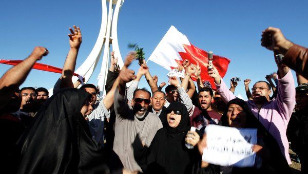 Протестующие на главной площади в столице Бахрейна