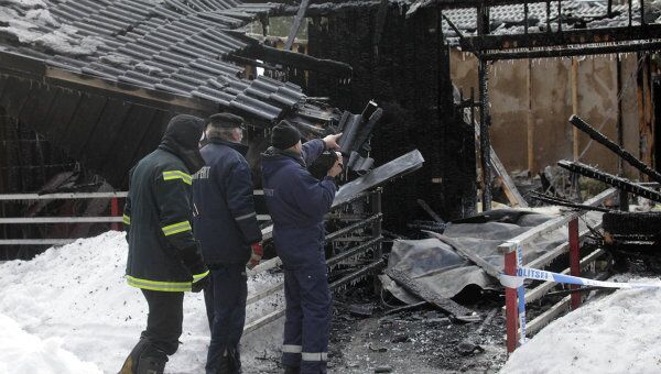 Последствия пожара в эстонском детском доме города Хаапсалу