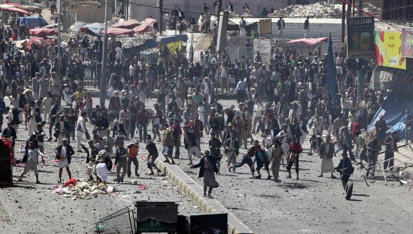 Беспорядки в городе Санаа в Йемене