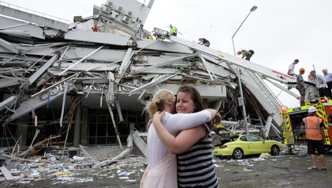 Последствия землетрясения в городе Крайстчёрч в Новой Зеландии 