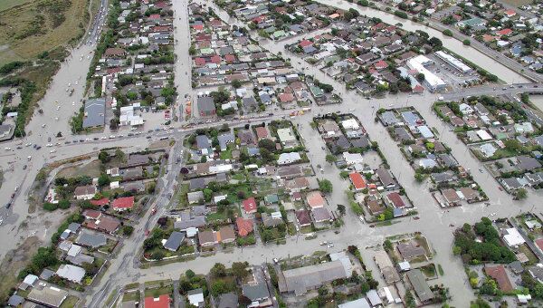 Последствия землетрясения в городе Крайстчёрч в Новой Зеландии 