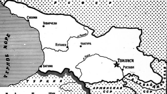 Репродукция карты Грузинской ССР. Архив