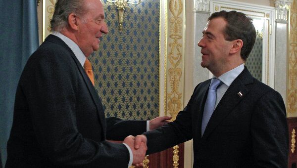 Президент РФ Д.Медведев и король Испании Хуан Карлос I