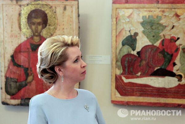 Супруга президента РФ Светлана Медведева и испанская королева София посетили Русский музей
