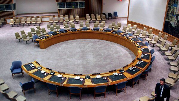В зале заседаний СБ ООН перед принятием резолюции с санкциями против руководства Ливии