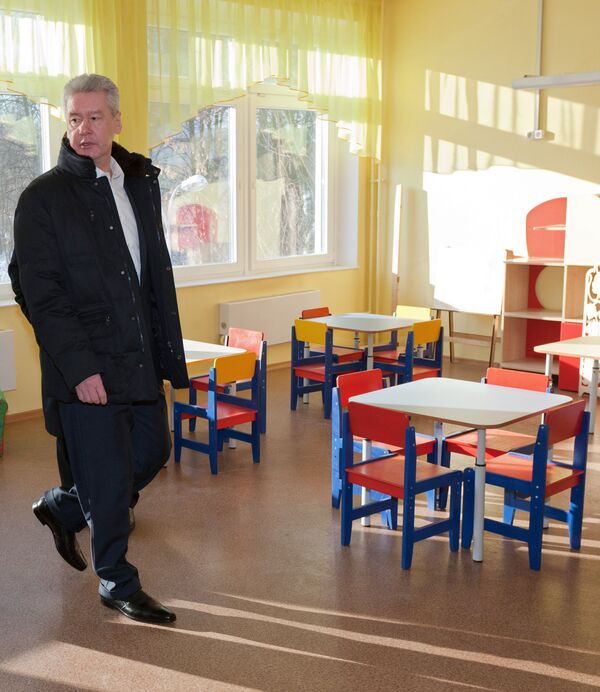 Сергей Собянин посетил новый детский сад на севере Москвы. Архив