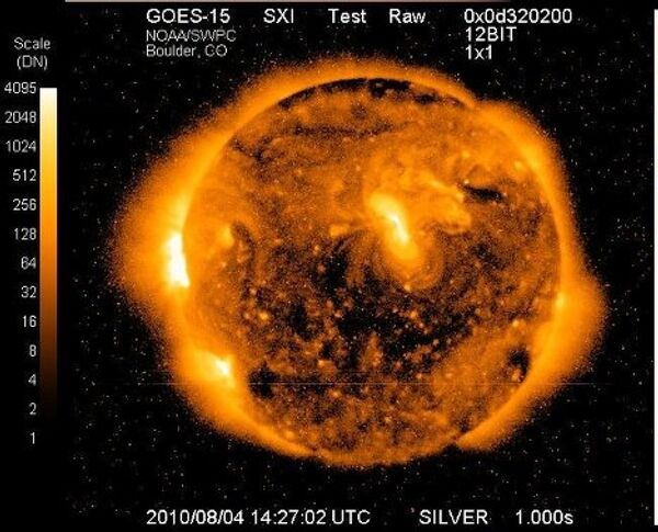 Рентгеновское изображение Солнца со спутника GOES-15