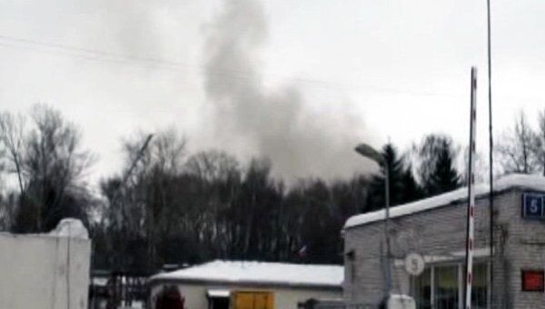 Пожар на территории бывшей военной части в Москве
