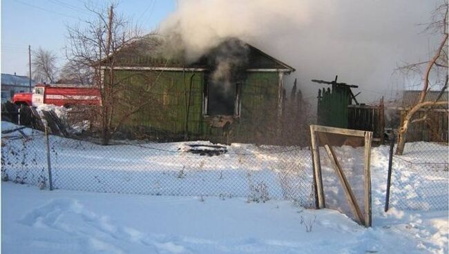 Пожар в Курганской области