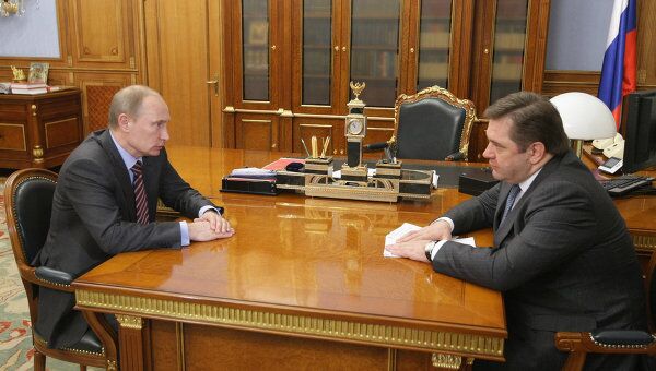 Премьер-министр РФ Владимир Путин встретился с министром энергетики РФ