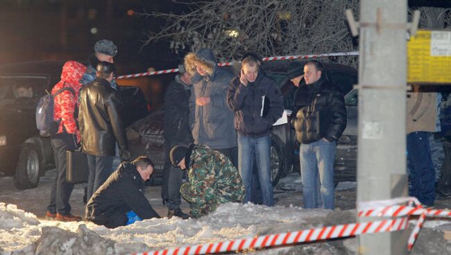 Место взрыва на Мичуринском проспекте в Москве