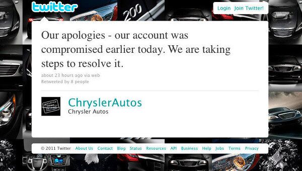 Официальный твиттер-аккаунт Chrysler
