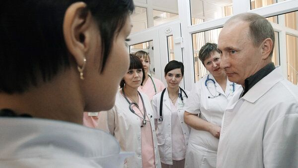 Премьер-министр РФ Владимир Путин посещает ГУЗ Перинатальный центр Рязанской области.