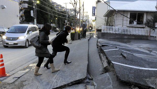 Последствия землетрясения в японском городе Урасао 