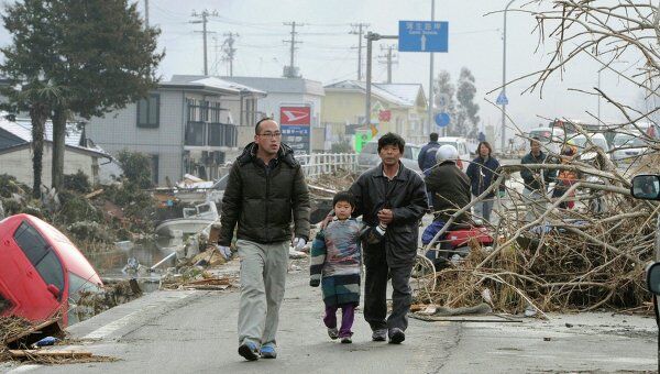 Последствия землетрясения и цунами в японском городе Сэндай