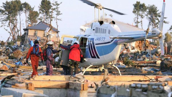 Эвакуация жителей в столице префектуры Мияги г.Сендай