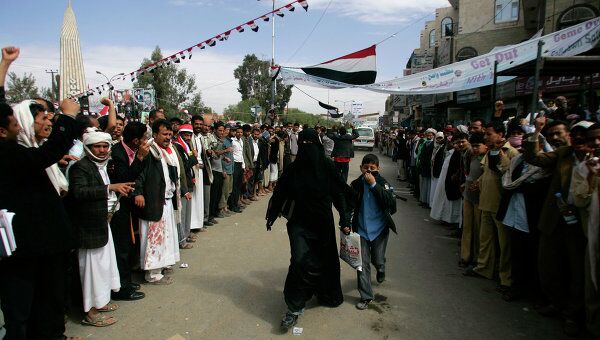 Антиправительственные демонстрации в столице Йемена Сане