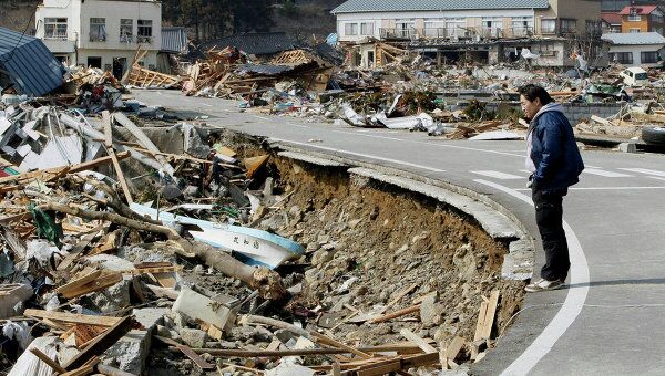 Последствия землетрясение в префектуре Иватэ в Японии