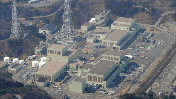 АЭС Онагава в префектуре Мияги в Японии. Аэрофотосъемка после землетрясения