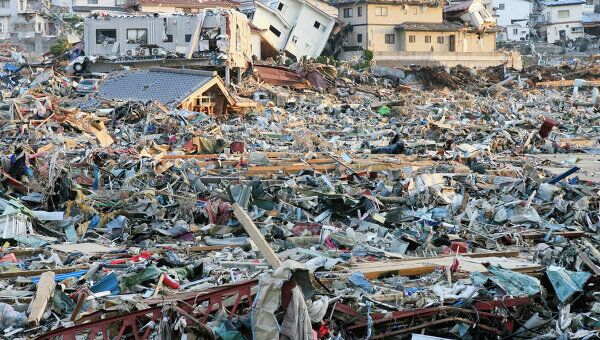 Последствия землетрясения в префектуре Мияги в Японии