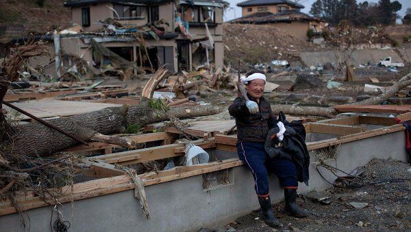 Разрушенный землетрясением японский город Minamisanriku 