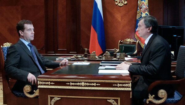 Рабочая встреча Дмитрия Медведева с Игорем Сечиным