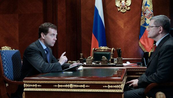 Рабочая встреча Дмитрия Медведева с Юрием Чайкой