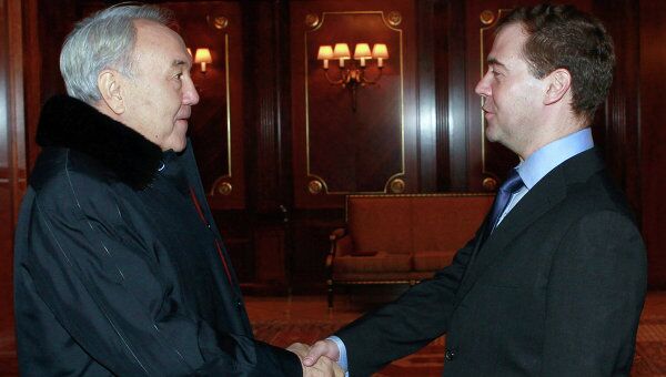 Встреча президентов РФ и Казахстана Дмитрия Медведева и Нурсултана Назарбаева