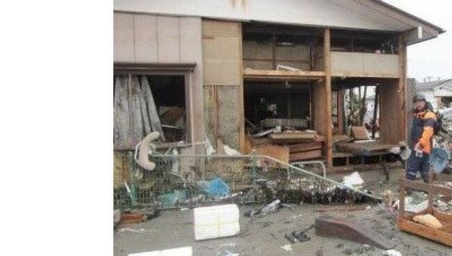Последствия землетрясения в японском городе Сендай 