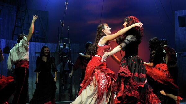 Репетиция мюзикла Zorro в театре Московский дворец молодежи