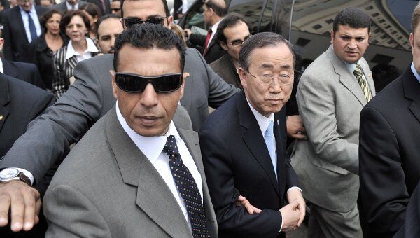 Сторонники Каддафи попытались напасть на генсека ООН в Каире