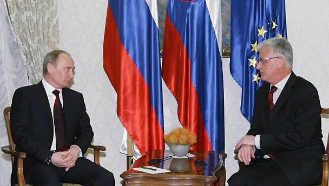 Беседа премьер-министра РФ В.Путина с П.Гантаром