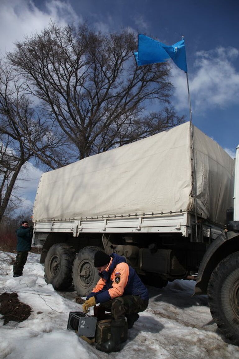 Подрыв льда в Приморском крае