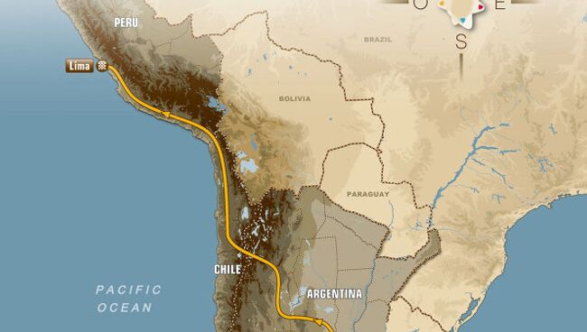 Карта маршрута ралли Дакар-2012 