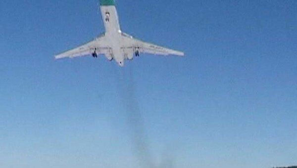 Первый полет Ту-154М после аварийной посадки в Ижме. Видео с места событий   