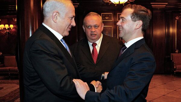 Президент РФ Дмитрий Медведев принял премьер-министра Израиля Биньямина Нетаньяху