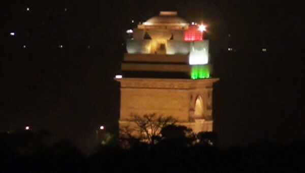 В Час Земли в Дели погасли огни памятника Ворота Индии 
