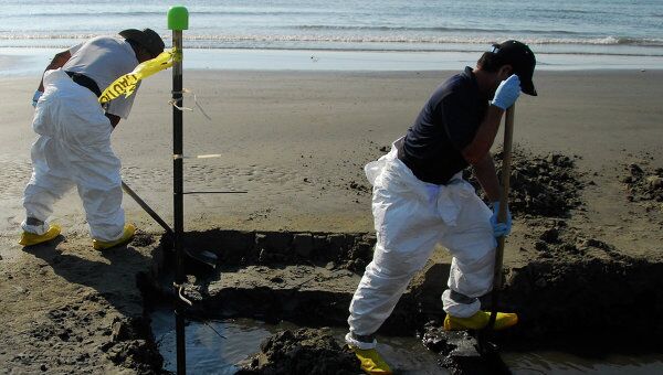 Очистка от нефти побережья Мексиканского залива