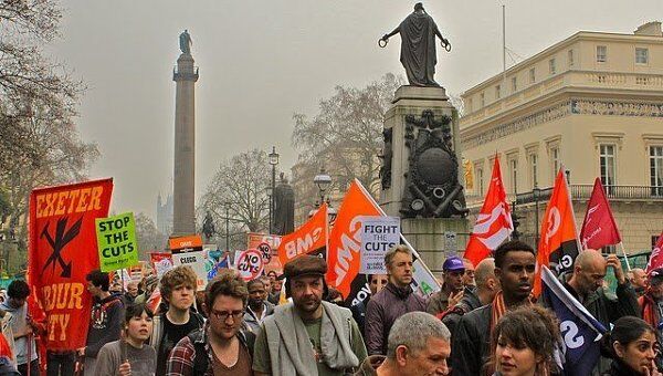 Акция профсоюзов в Лондоне