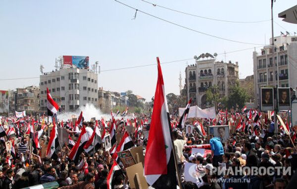 Демонстрация в поддержку режима президента Башара Асада в Дамаске