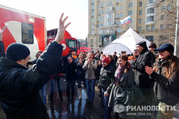 Акция День донора на Триумфальной площади в Москве